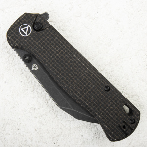 Нож QSP Swordfish Button Lock, 14C28N Black, Micarta Dark Brown - складной туристические ножи из стали Нож QSP Swordfish Button Lock, 14C28N Black, Micarta Dark Brown - складной туристические ножи из стали