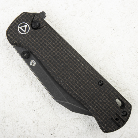 Нож QSP Swordfish Button Lock, 14C28N Black, Micarta Dark Brown - купить в интернет-магазине Blademan