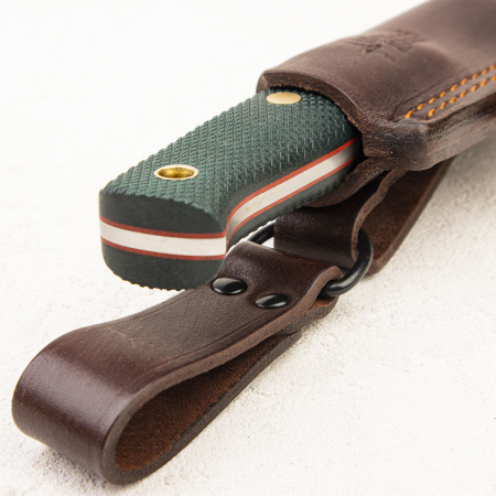 Нож Южный Крест Модель X, D2, Конвекс, Микарта изумруд, Насечка - купить в интернет-магазине Blademan