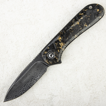 Нож CIVIVI Elementum, Damascus, Shredded Carbon Fiber Black/Gold