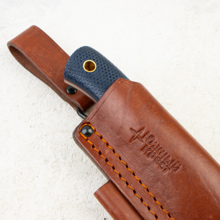 Нож Южный Крест Скаут L, VG10, Convex, Micarta Blue, Насечка