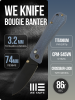 Нож WE Knife Bougie Banter, Black Stonewashed, CPM S45VN, Titanium Blue Handle, WE24009-1