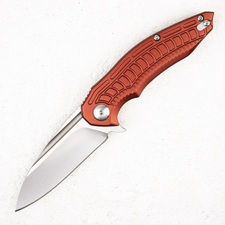 Нож Brous Blades Bionic Flipper, D2 Stonewashed, Aluminium Red