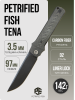 Нож Petrified Fish Tena, D2, Black Stonewash, Carbon Fiber Handle, PFB04CDW