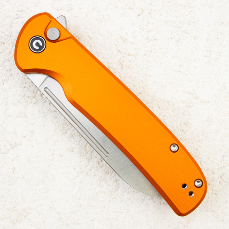 Нож CIVIVI Chevalier II Flipper & Button Lock, 14C28N, Orange Aluminum Handle, C20022B-2