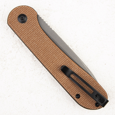 Нож CIVIVI Elementum Button Lock, 14C28N Gray, Micarta Brown, C2103D