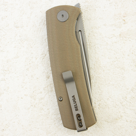 Нож Petrified Fish Beluga, K110, Stonewashed, Khaki Micarta Handle, PFP01KAMWW Нож Petrified Fish Beluga, K110, Stonewashed, Khaki Micarta Handle, PFP01KAMWW