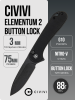 Нож CIVIVI Elementum 2 Button Lock, Nitro-V Black, G10 Black, C18062P-1