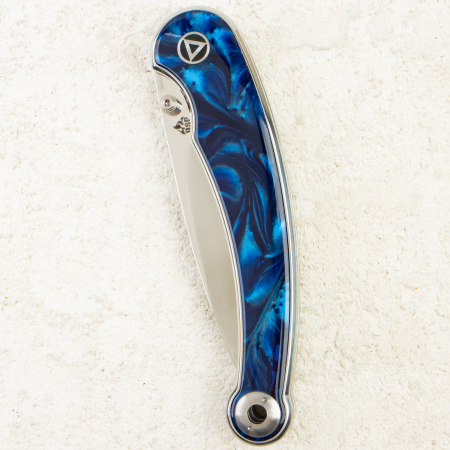Нож QSP Dolphin, Mirror 14C28N, Resin Blue Handle, QS161-E Нож QSP Dolphin, Mirror 14C28N, Resin Blue Handle, QS161-E