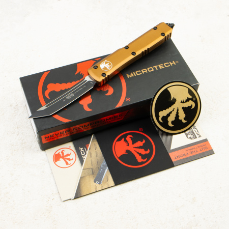 Нож Microtech Ultratech Tanto, Black Standart, M390, Aluminum Tan, 123-1 TA Нож Microtech Ultratech Tanto, Black Standart, M390, Aluminum Tan, 123-1 TA