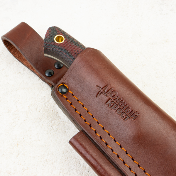 Нож Южный Крест Fang L, Elmax, Micarta Black/Red, Насечка, 252