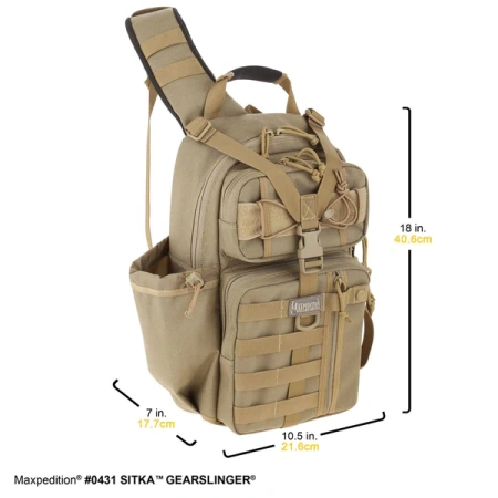 Тактический рюкзак MAXPEDITION Sitka Gearslinger 15L, Khaki, 0431K Тактический рюкзак MAXPEDITION Sitka Gearslinger 15L, Khaki, 0431K