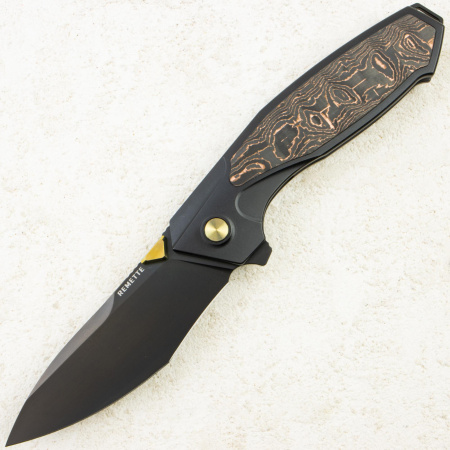 Нож Remette Kingfisher, M390, Titanium/Carbon Copper Handle, RTKF5 Нож Remette Kingfisher, M390, Titanium/Carbon Copper Handle, RTKF5