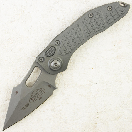 Нож Microtech Stitch Auto, Apocalyptic, M390, Aluminum Natural Clear Gray, 169-10