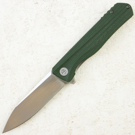 Нож Petrified Fish Forward, D2, Satin, Micarta Green Handle, PF818GRMS