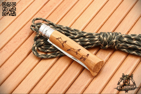 Нож Opinel №8 Animalia, Нержавеющая сталь, Дуб, Гравировка серна - купить в интернет-магазине Blademan