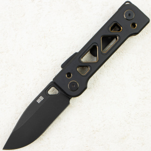 Нож WE Knife Tyro, Black Stonewashed CPM 20CV, Titanium Black/Golden Handle, WE24001-1 Нож WE Knife Tyro, Black Stonewashed CPM 20CV, Titanium Black/Golden Handle, WE24001-1