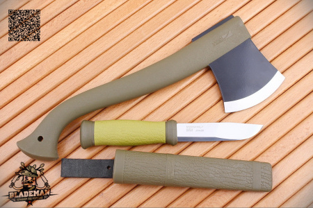 Набор Morakniv Outdoor Kit MG, нож Mora 2000, топор, Зеленый - купить в интернет-магазине Blademan