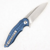 Нож Brous Blades Bionic Flipper, D2 Stonewashed, Aluminium Blue - купить в интернет-магазине Blademan