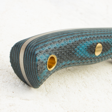 Нож Южный Крест Шершень, VG10, Конвекс, Микарта Черно-Синяя, Насечка