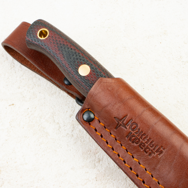 Нож Южный Крест Slender M, Elmax, Micarta Black/Red, Насечка