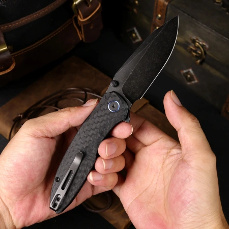 Нож Remette Cool Whale, Blackwashed 14C28N, G10 Black Handle, RTCL-GN2