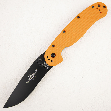 Нож Ontario Rat 1, AUS-8, Black, Orange Nylon, 8846OR