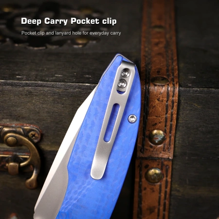 Нож Remette Cool Whale, 14C28N, CNC G10 Blue Handle, RTCL-GN5