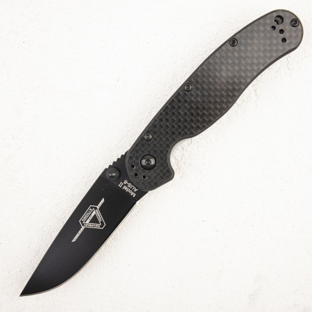 Нож Ontario Rat 2, AUS-8, Black, Black Carbon, 8838