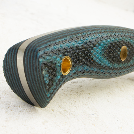 Нож Южный Крест Нессмук Норд Хантер, VG10, Конвекс, Микарта Черно-Синяя, Насечка