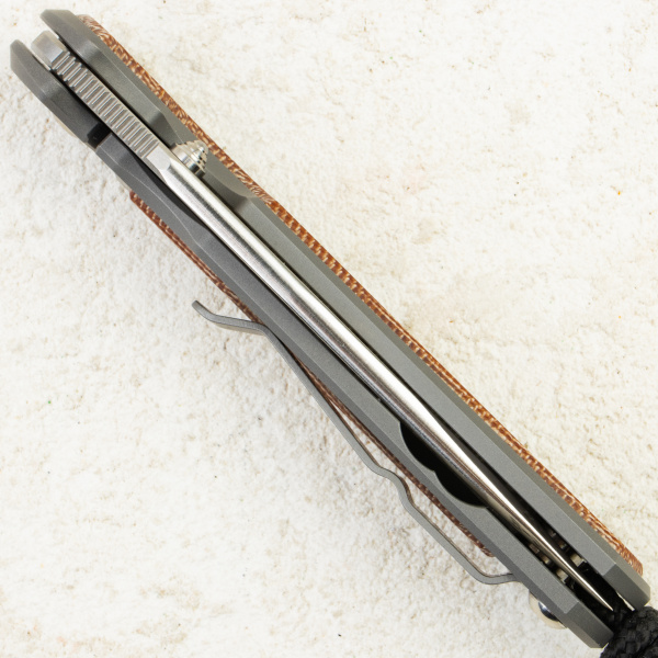 Нож Chris Reeve Small Sebenza 31 Inlay, Glass Blasted CPM MagnaCut, Titanium/Natural Canvas Micarta Handle, S31-1660