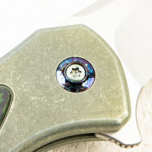 Нож WE Knife Button Lock Kitefin, CPM 20CV, Carbon Fiber / Green Titanium Handle - складной туристические ножи из стали Нож WE Knife Button Lock Kitefin, CPM 20CV, Carbon Fiber / Green Titanium Handle - складной туристические ножи из стали