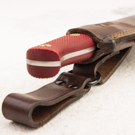 Нож Южный Крест ЯГД L, CPR, Конвекс, Микарта Красная, Насечка - купить в интернет-магазине Blademan