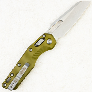 Нож Microtech MSI, Stonewash, M390, Aluminum Fluted OD Green, 210-10 Нож Microtech MSI, Stonewash, M390, Aluminum Fluted OD Green, 210-10