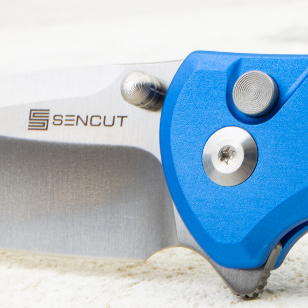 Нож SENCUT ArcBlast Flipper & Button Lock, 9Cr18MoV, Blue Aluminum Handle, S22043B-3