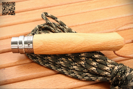 Нож Opinel №8, Нержавеющая сталь, Бук, с кожаным темляком - купить в интернет-магазине Blademan