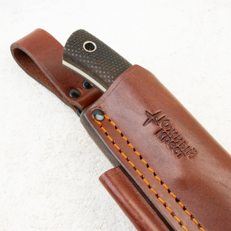 Нож Южный Крест Траппер, Convex, Elmax, Micarta Койот, Насечка, 255.2350.Elmax.K