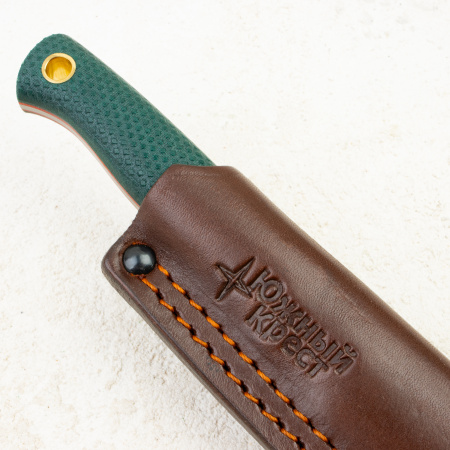 Нож Южный Крест Small, VG10, Конвекс, Микарта Изумруд, Насечка