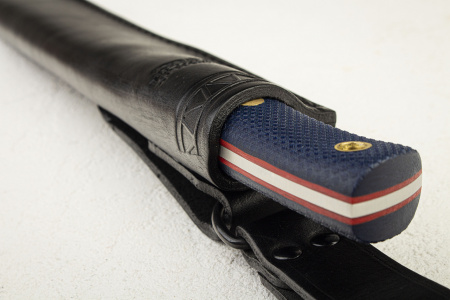 Нож Южный Крест ТКК, N690, Микарта Синяя, Насечка - купить в интернет-магазине Blademan