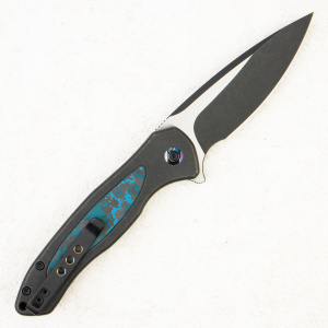 Нож WE Knife Button Lock Kitefin, CPM 20CV, Carbon Fiber / Black Titanium Handle - складной туристические ножи из стали Нож WE Knife Button Lock Kitefin, CPM 20CV, Carbon Fiber / Black Titanium Handle - складной туристические ножи из стали