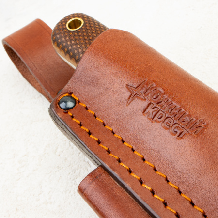 Нож Южный Крест Кефарт mini, VG10, Конвекс, Микарта Койот, Насечка