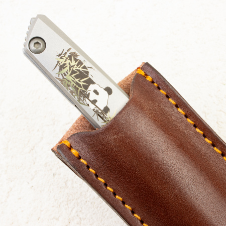 Чехол Кожаный N.C. Custom для Складного Ножа, Коричневый, NCC075