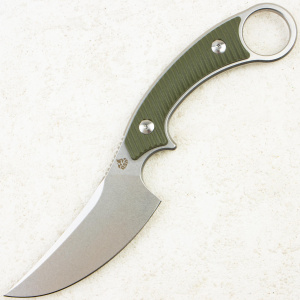Нож QSP Viper, Stonewashed, 10Cr15MoV, G10 Green Handle, QS166-B1