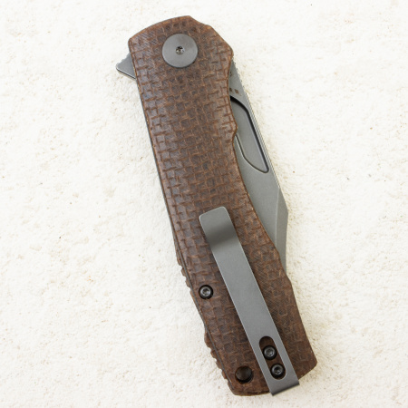 Нож Petrified Fish Victor, К110, Gray Stonewashed, Micarta Brown Handle, PFP03BRMGAW Нож Petrified Fish Victor, К110, Gray Stonewashed, Micarta Brown Handle, PFP03BRMGAW