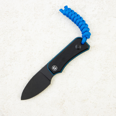 Шейный нож Baby Banter Fixed Blade, Black Stonewashed, Nitro-V, G10 Black/Blue Handle, C23045-1