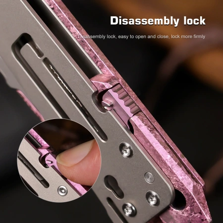 Нож Remette Woodpecker, M390, Crystallized Titanium Pink Handle, RTWP-IP