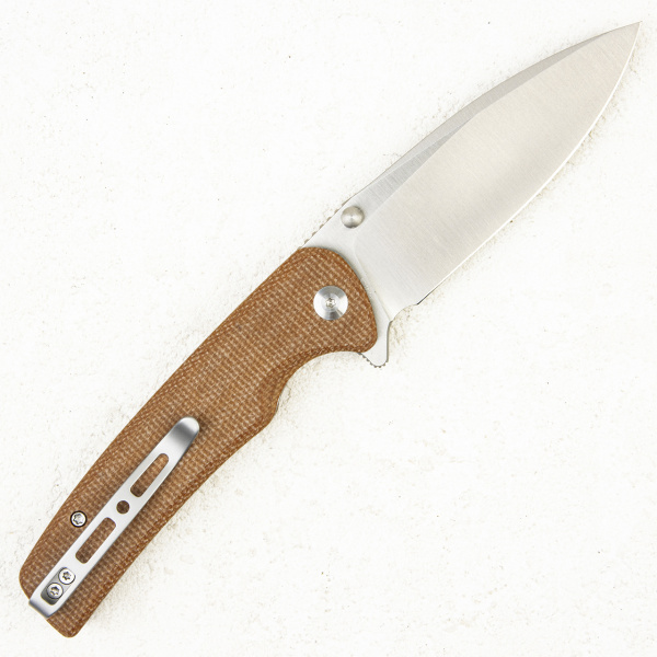Нож Sencut Sachse Button Lock, 9Cr18MoV, Micarta Brown, S21007-3