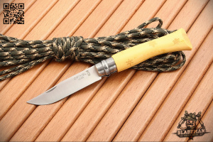 Нож Opinel №7 Nature, Нержавеющая сталь, Самшит, Гравировка снежинки - складной туристические ножи из стали