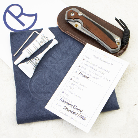 Нож Chris Reeve Small Sebenza 31 Inlay, Polished CPM MagnaCut, Titanium/Macassar Ebony Handle, S31-1140 Нож Chris Reeve Small Sebenza 31 Inlay, Polished CPM MagnaCut, Titanium/Macassar Ebony Handle, S31-1140