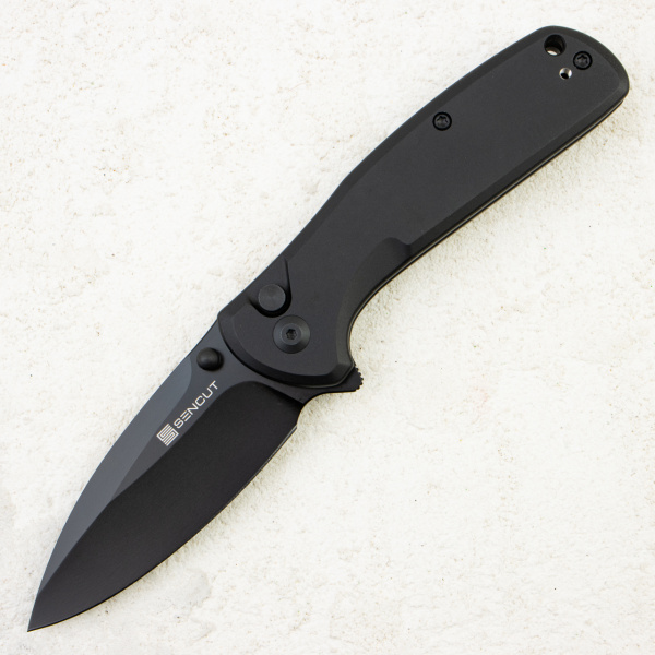 Нож SENCUT ArcBlast Flipper & Button Lock, 9Cr18MoV, Black Aluminum Handle, S22043B-1